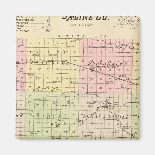 Saline County, Nebraska Magneet (Voorkant)