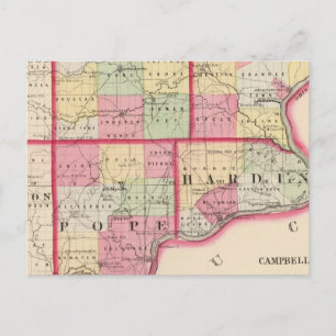 Saline, Gallatin, Hardin, Paus counties Briefkaart