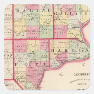 Saline, Gallatin, Hardin, Paus counties Vierkante Sticker