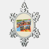 Salisbury Beach Massachusetts MA Travel Souvenir Tin Sneeuwvlok Ornament (Rechts)