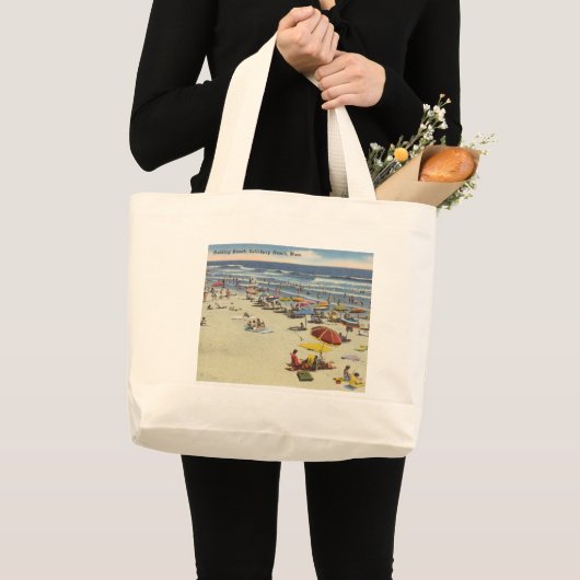Salisbury Beach, Massachusetts -  zandstrand Grote Tote Bag (Voorkant (product))