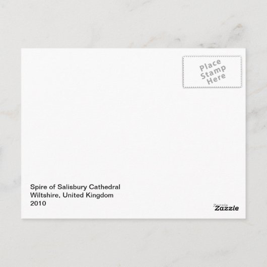 Salisbury Cathedraal Briefkaart (Achterkant)