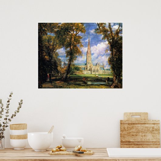 Salisbury Cathedraal van de bisschoppen Poster (Keuken)