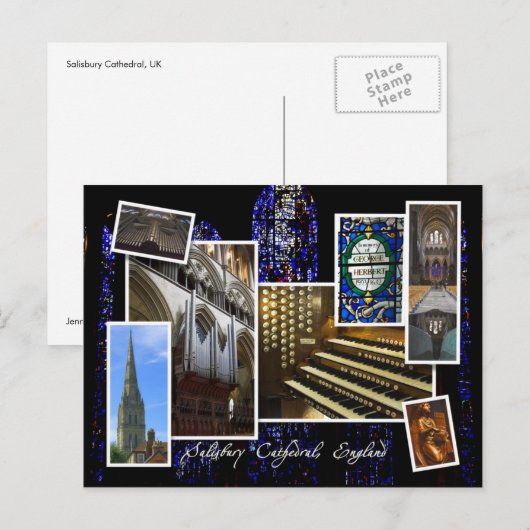 Salisbury Cathedral , UK - montage briefkaart (Voorkant / Achterkant)