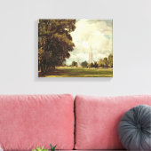Salisbury Cathedral van Lower Marsh Close, 1820 Canvas Afdruk (Insitu (Woonkamer))