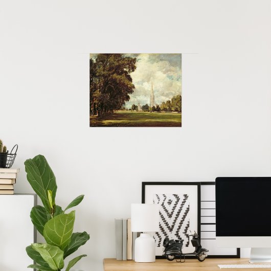 Salisbury Cathedral van Lower Marsh Close, 1820 Poster (Thuiskantoor)