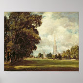 Salisbury Cathedral van Lower Marsh Close, 1820 Poster (Voorkant)