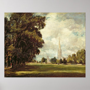 Salisbury Cathedral van Lower Marsh Close, 1820 Poster