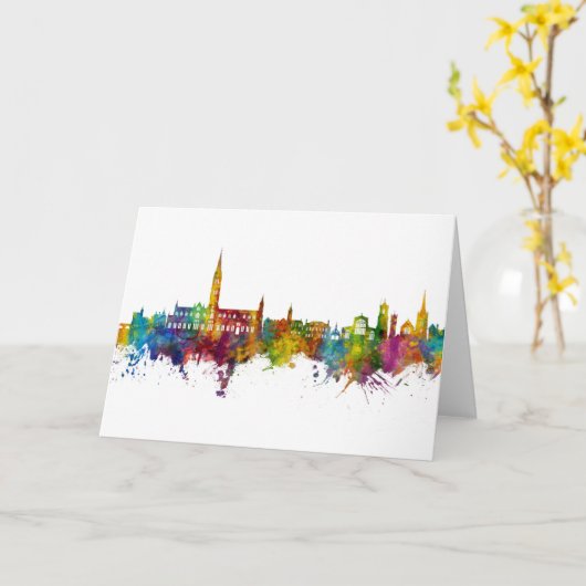 Salisbury England Skyline Kaart (Gele Bloem)