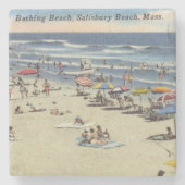Salisbury, Mass,  strandscene Massachusett Stenen Onderzetter (Voorkant)