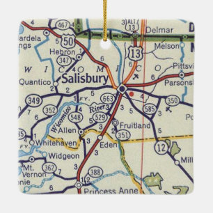 Salisbury MD map Keramisch Ornament
