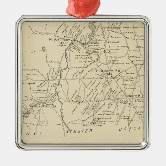 Salisbury, Merrimack Co. Metalen Ornament (Voorkant)