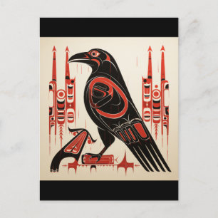 Salish inheemse pacific noordwestelijke kunststijl briefkaart