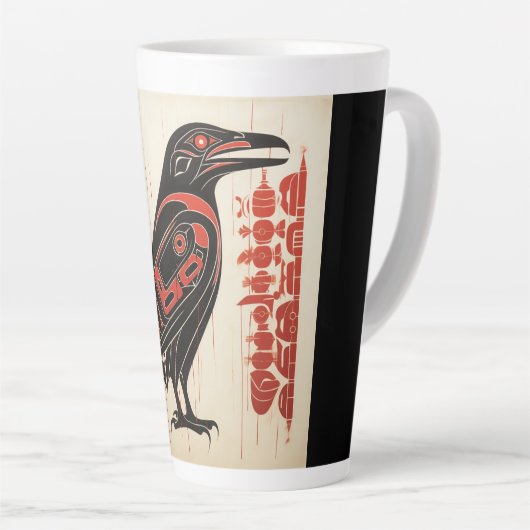 Salish inheemse pacific noordwestelijke kunststijl latte mok (Rechterhoek)