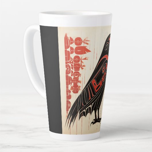 Salish inheemse pacific noordwestelijke kunststijl latte mok (Linkerhoek)