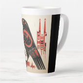 Salish inheemse pacific noordwestelijke kunststijl latte mok (Rechterhoek)