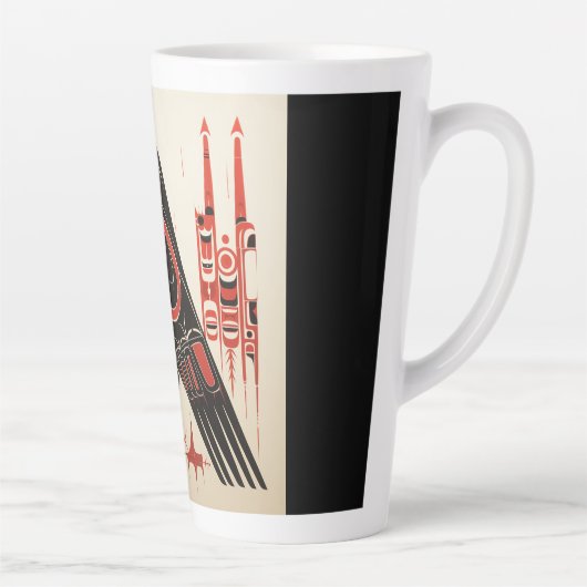 Salish inheemse pacific noordwestelijke kunststijl latte mok (Rechts)