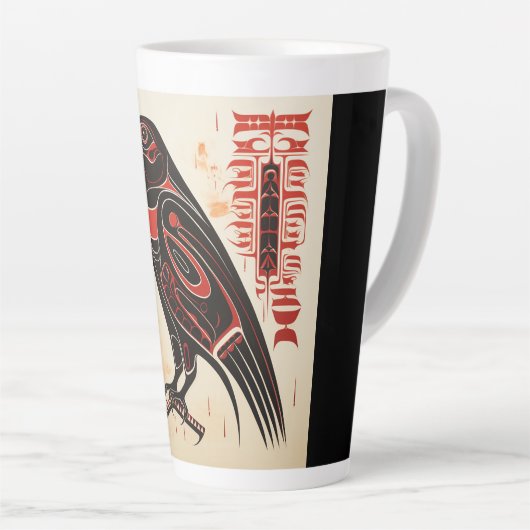 Salish inheemse pacific noordwestelijke kunststijl latte mok (Rechterhoek)