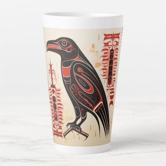 Salish inheemse pacific noordwestelijke kunststijl latte mok (Voorkant)