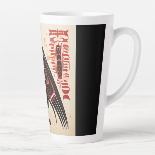Salish inheemse pacific noordwestelijke kunststijl latte mok (Rechts)