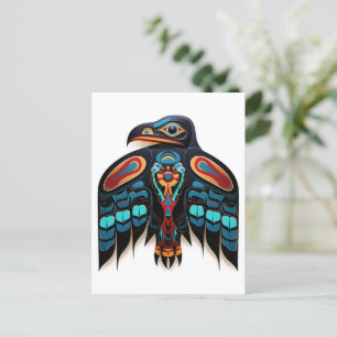 Salish raven totem briefkaart