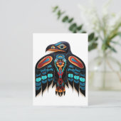 Salish raven totem briefkaart (Staand voorkant)