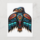 Salish raven totem briefkaart (Voorkant)