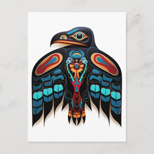 Salish raven totem briefkaart (Voorkant)