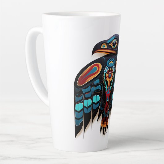 Salish raven totem latte mok (Linkerhoek)