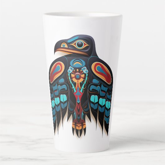 Salish raven totem latte mok (Voorkant)