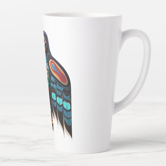 Salish raven totem latte mok (Rechts)