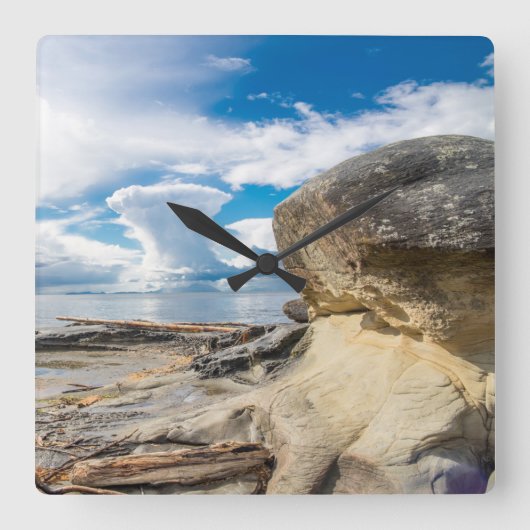 Salish Zee Thunderhead Nanaimo BC Vierkante Klok (Voorkant)