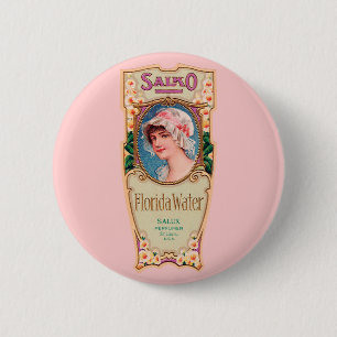 Salko Florida Water Perfume Label Ronde Button 5,7 Cm