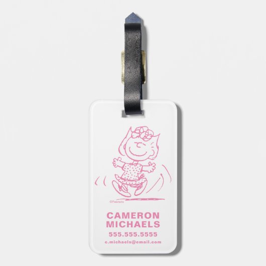 Sally Brown Dancing Bagagelabel (Achterkant verticaal)