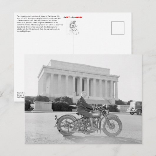 Sally en Her Harley Briefkaart (Voorkant / Achterkant)