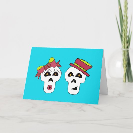 SALLY EN SAM SKULL KAART NOOT UITNODIGING (Voorkant)