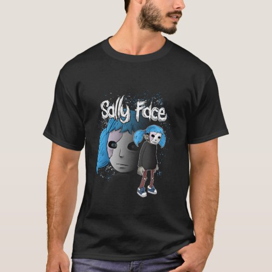 Sally Face Detective Hero Karakter Pose T-shirt (Voorkant)