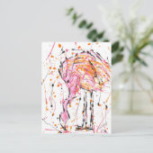 Sally Flamingo Briefkaart (Staand voorkant)