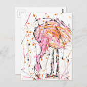 Sally Flamingo Briefkaart (Voorkant / Achterkant)