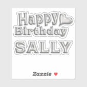 Sally Happy Birthday silver Aufkleber Sticker (Vel)