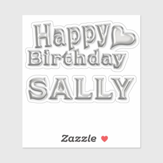 Sally Happy Birthday silver Aufkleber Sticker (Vel)