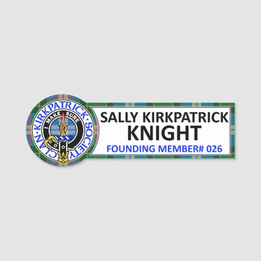 Sally Kirkpatrick Knight CKS Name Badge (Voorkant)