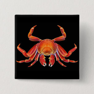 Sally Lightfoot Crab Pin Vierkante Button 5,1 Cm