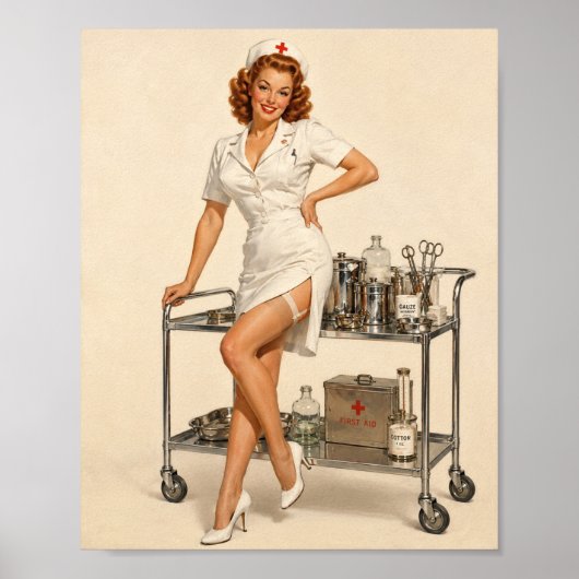Sally Monroe Op Het Werk Pin-Up Poster (Voorkant)