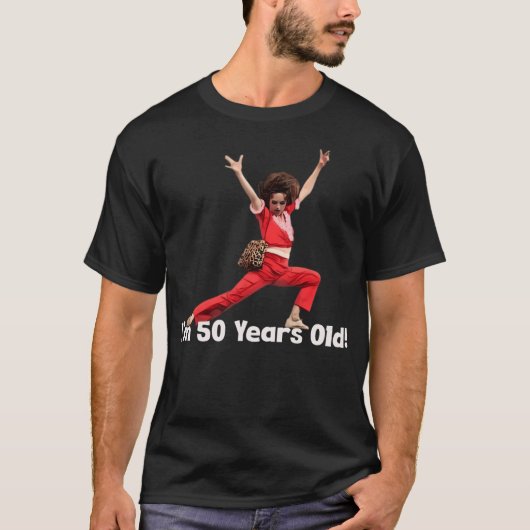 Sally Omalley Ik ben 50 Stretch Kick T-shirt (Voorkant)