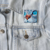 Sally the Blue Eyed Cat Vierkante Button 5,1 Cm (In situ)