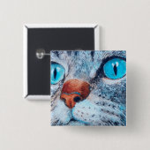 Sally the Blue Eyed Cat Vierkante Button 5,1 Cm (Voorkant /achterkant)