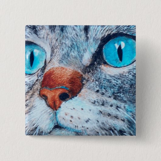 Sally the Blue Eyed Cat Vierkante Button 5,1 Cm (Voorkant)