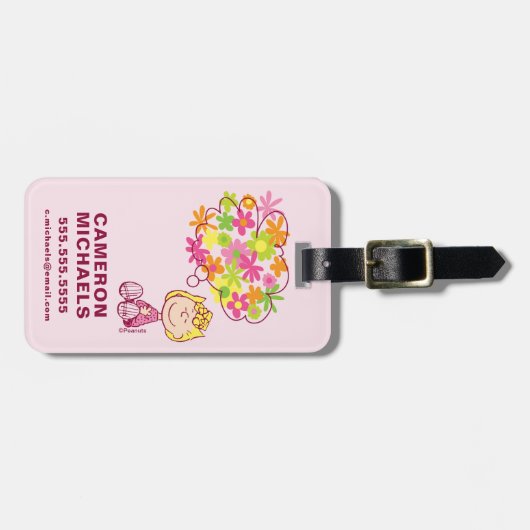 Sally Thinking of Flowers Bagagelabel (Voorkant horizontaal)