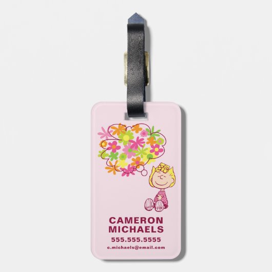 Sally Thinking of Flowers Bagagelabel (Achterkant verticaal)